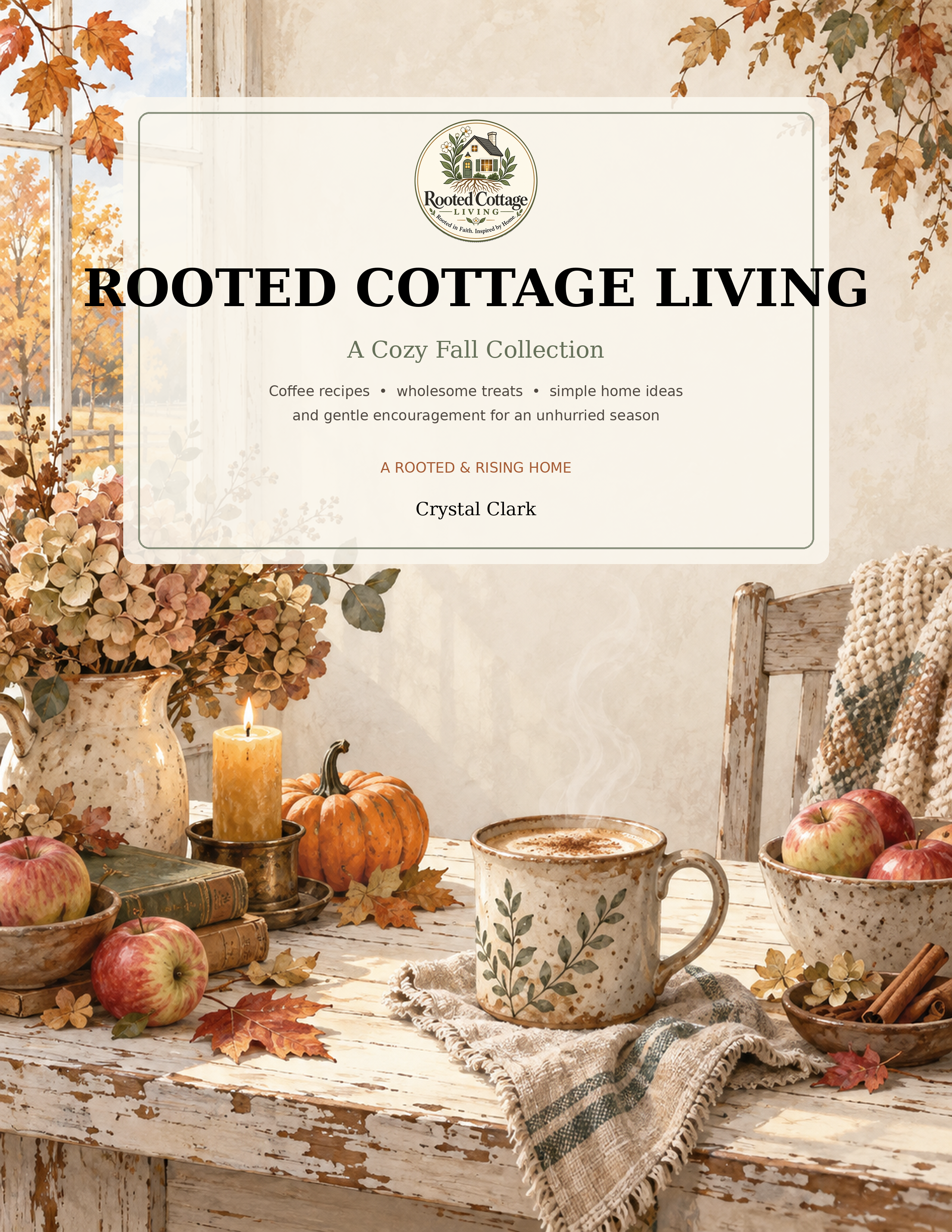 Cover of the Rooted Cottage Living Cozy Fall Workbook
