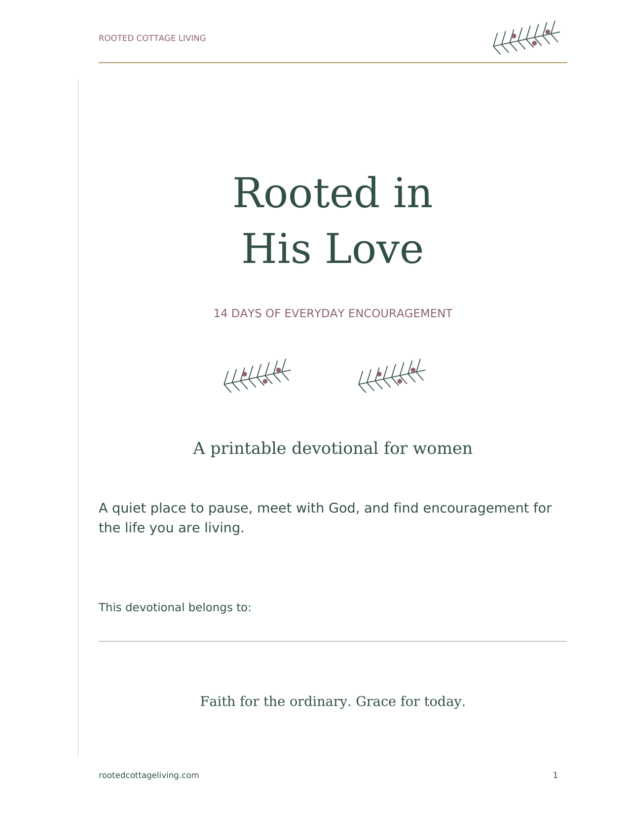 Cover of Rooted in His Love, a 14-day devotional for women